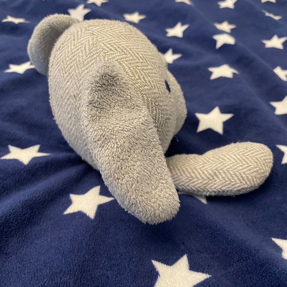 Cloud Island Gray Dog Blue Security Blanket White Stars Lovey 29x28.5” - Picture 8 of 14